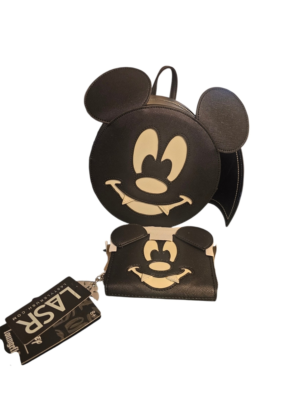 Loungefly Mickey Bat Figural Glow-in-the-Dark Convertible Backpack & Wallet